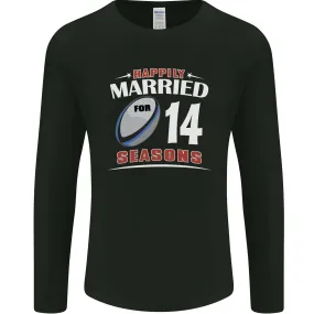 14 Year Wedding Anniversary 14th Rugby Mens Long Sleeve T-Shirt