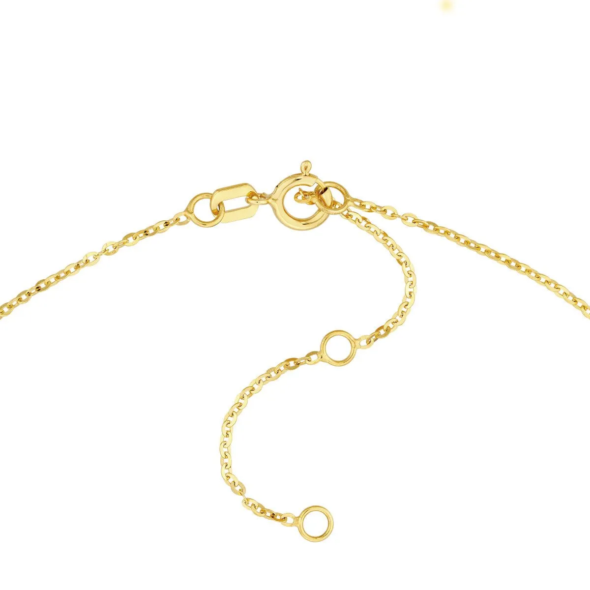 14K Yellow Gold Child's Mini Puff Heart Necklace