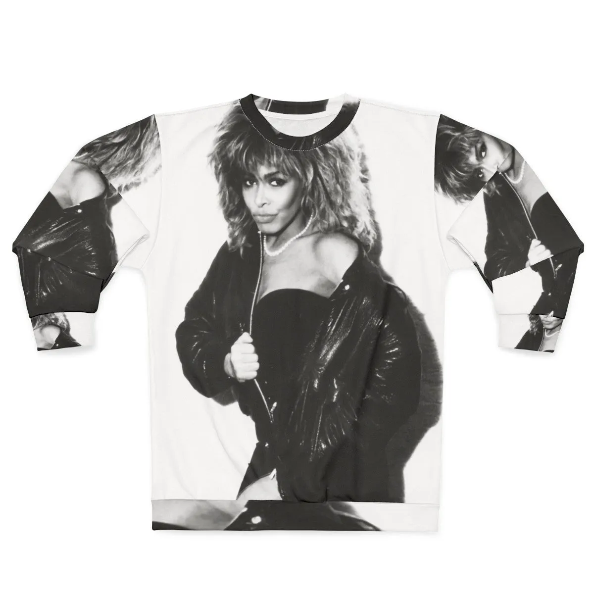 80s Retro Womens Vintage Sweatshirt - Old Tina Bw Ps