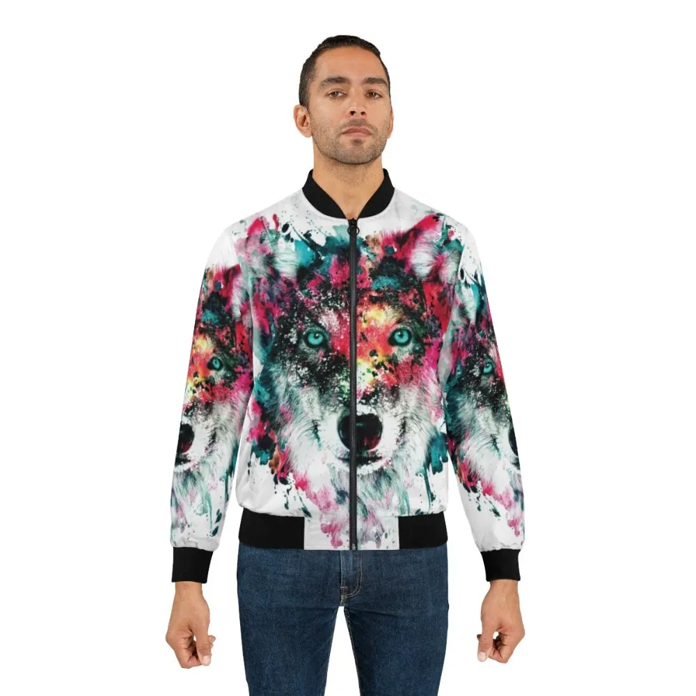 Abstract Wolf II Bomber Jacket