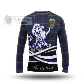 Agnew Tartan Long Sleeve T-Shirt with Alba Gu Brath Regal Lion Emblem