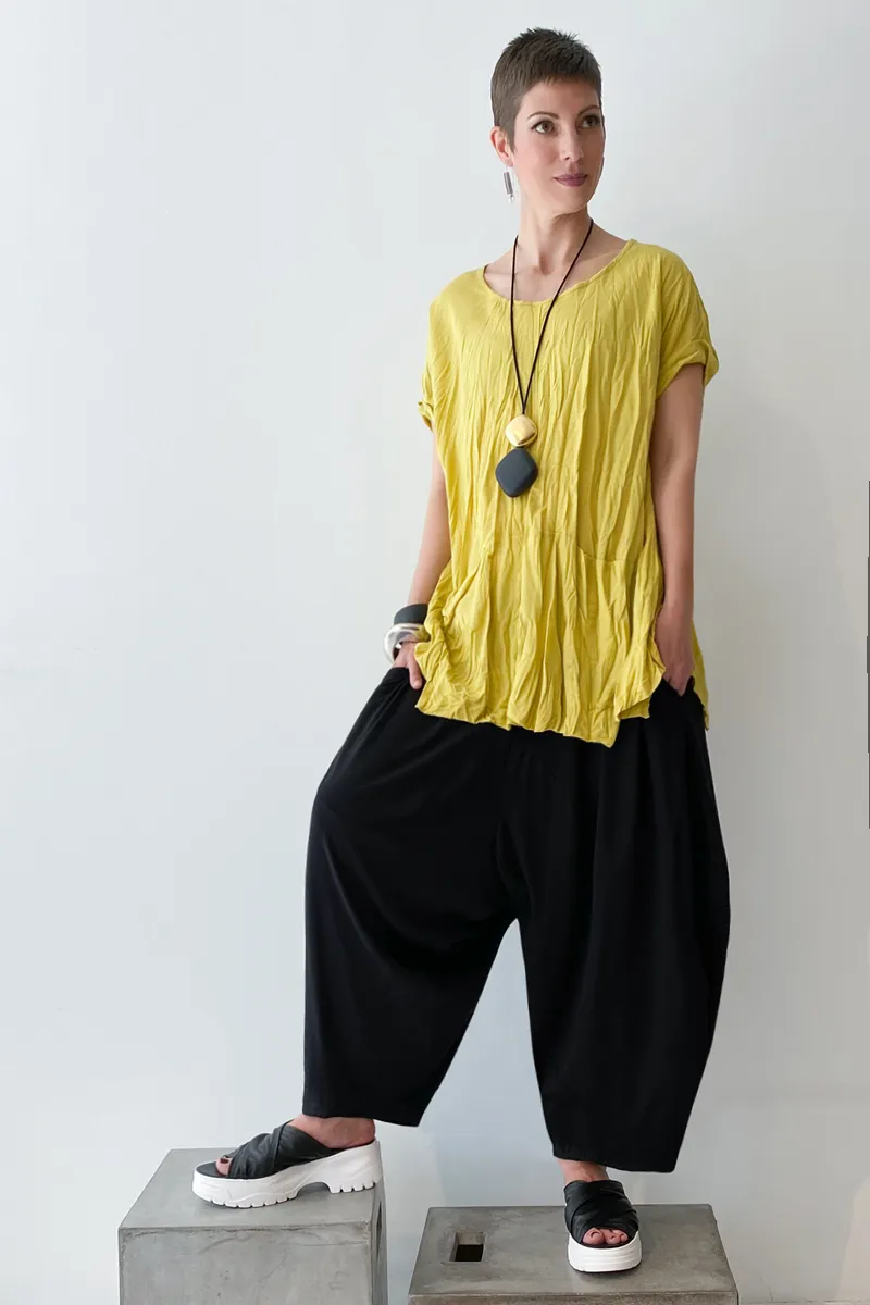 ALEMBIKA Twisted Top in Lemon Jersey