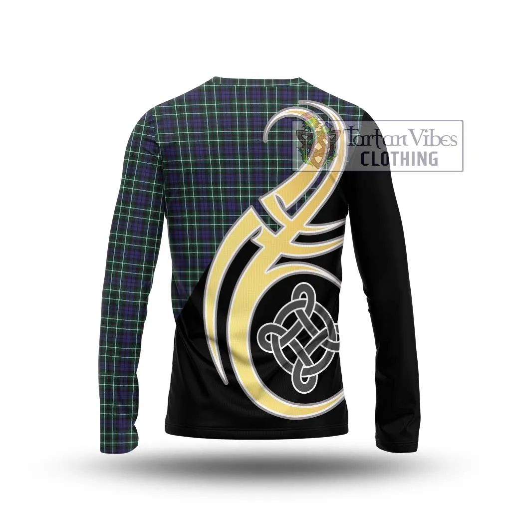 Allardice Tartan Long Sleeve T-Shirt with Family Crest and Celtic Symbol Style