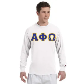 Alpha Phi Omega Greek Champion Long-Sleeve Tee - Champion CC8C - TWILL