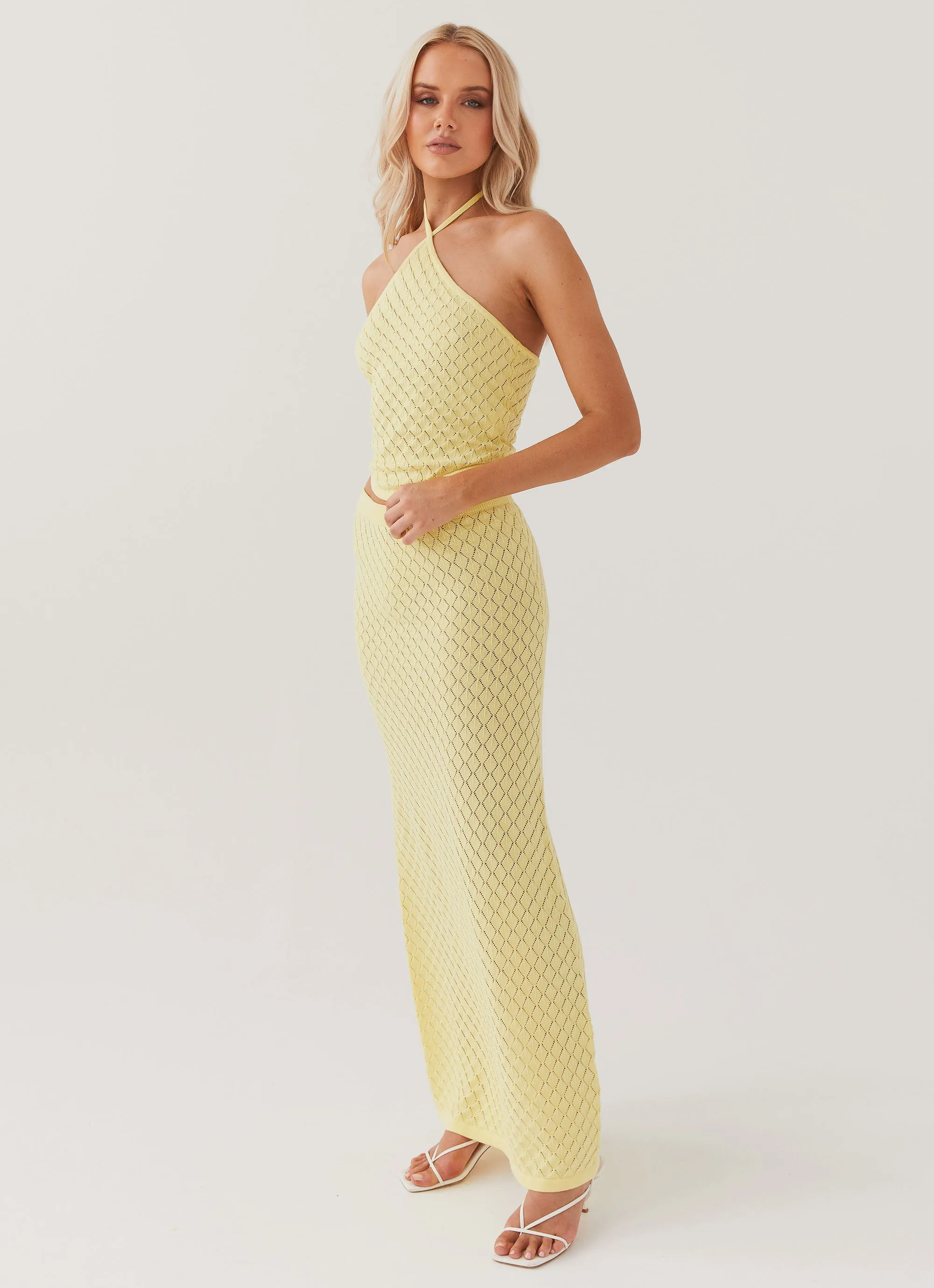 Amanza Knit Maxi Skirt - Lemon