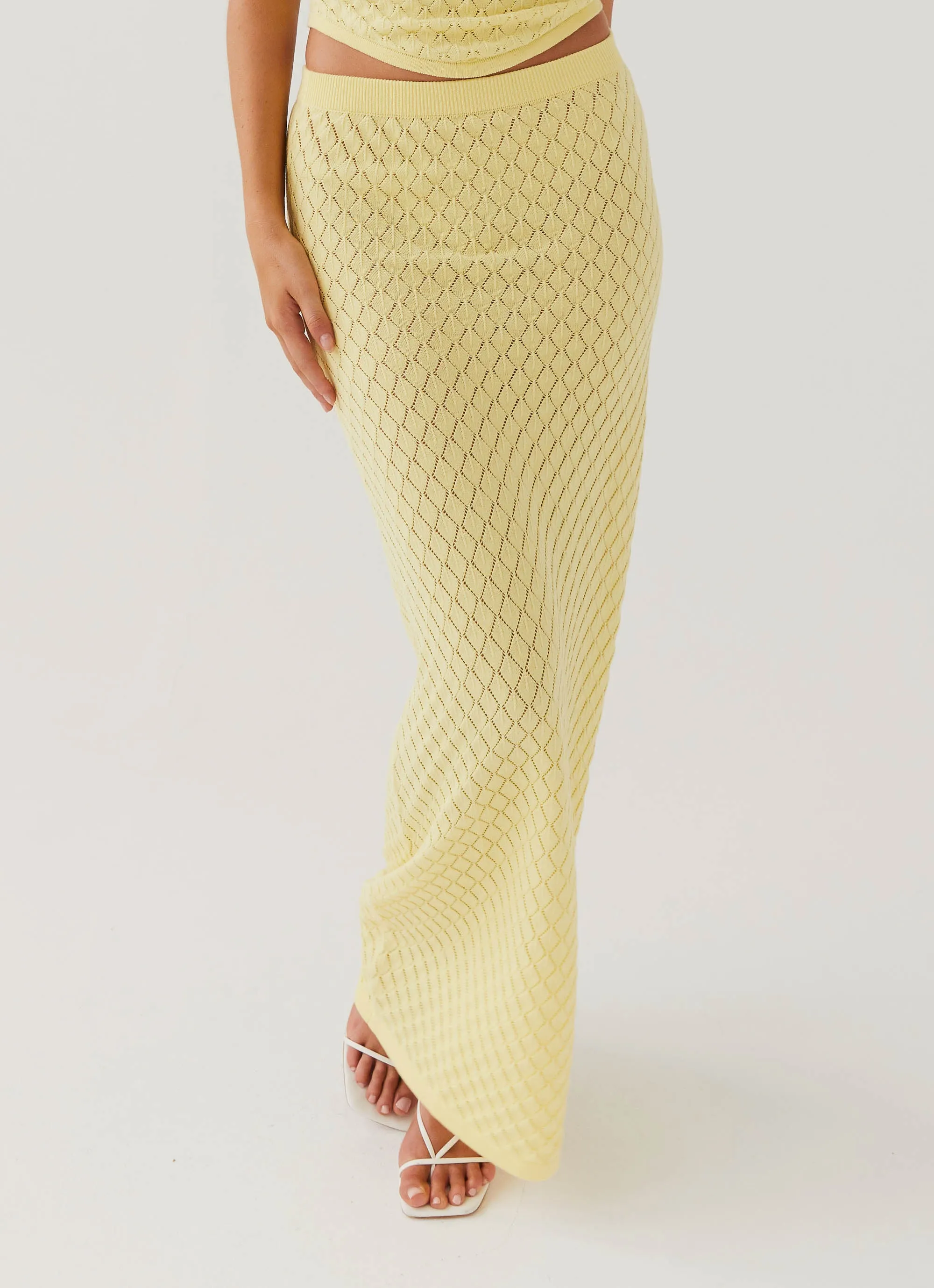 Amanza Knit Maxi Skirt - Lemon