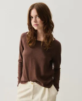 American Vintage Sonoma Long Sleeve Chocolate Brown T-Shirt