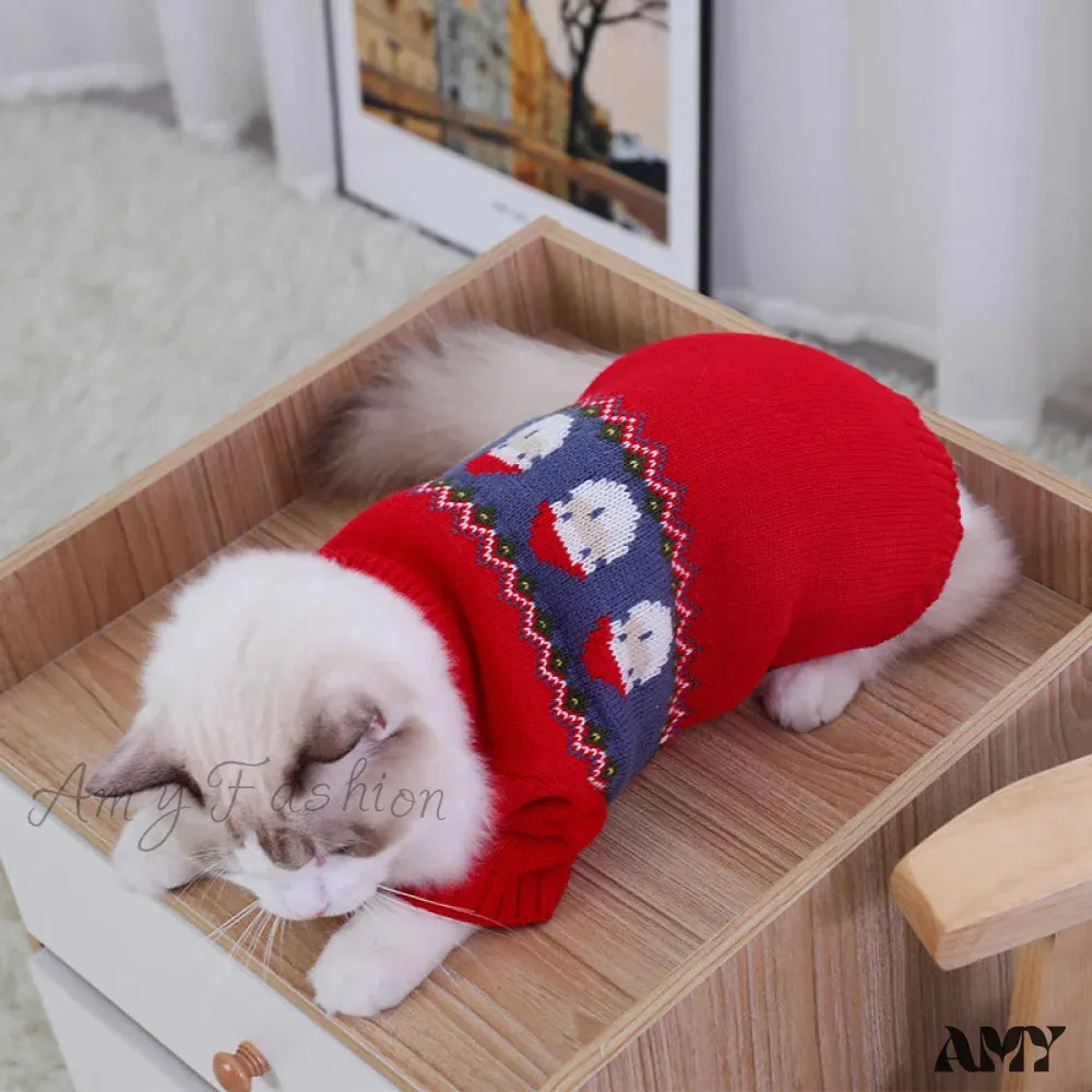 Amy Fashion - Pet Cat Winter Autumn  Warm Knitted Sweater