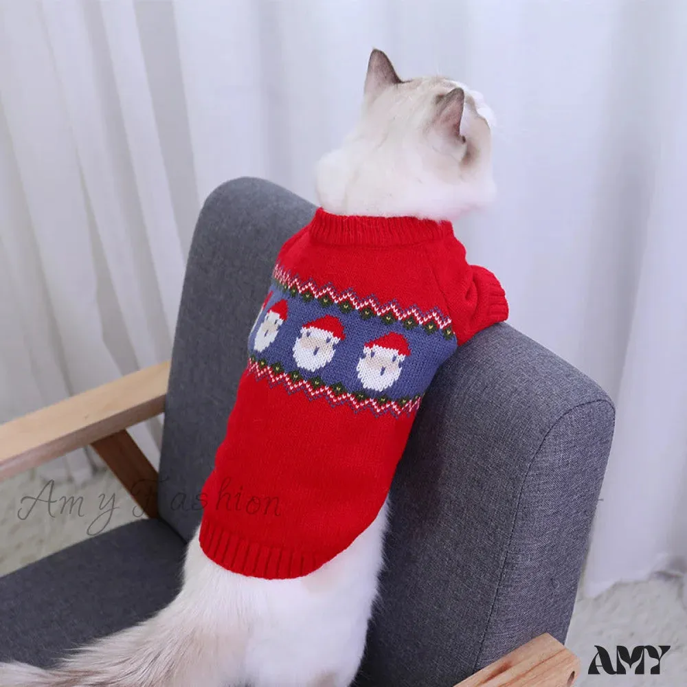 Amy Fashion - Pet Cat Winter Autumn  Warm Knitted Sweater