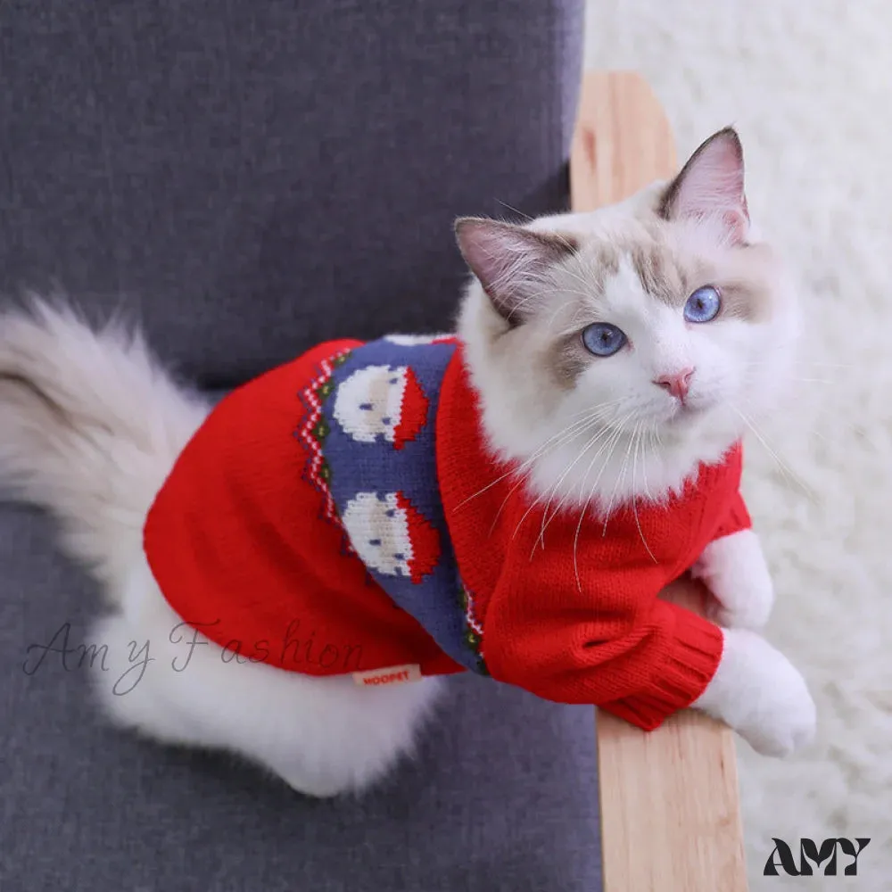 Amy Fashion - Pet Cat Winter Autumn  Warm Knitted Sweater