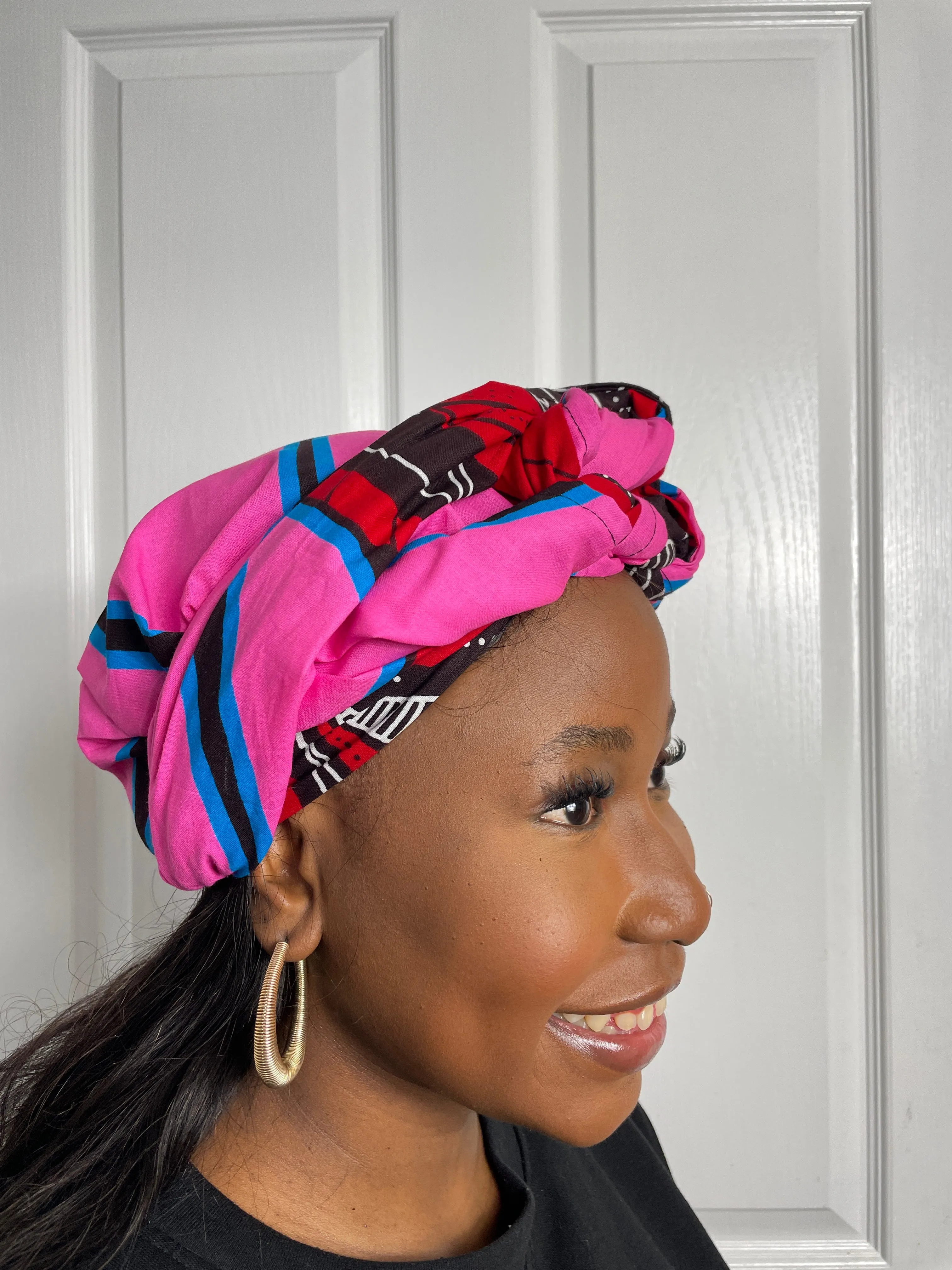 Aniebiet Pink Ankara Headwrap/Scarf