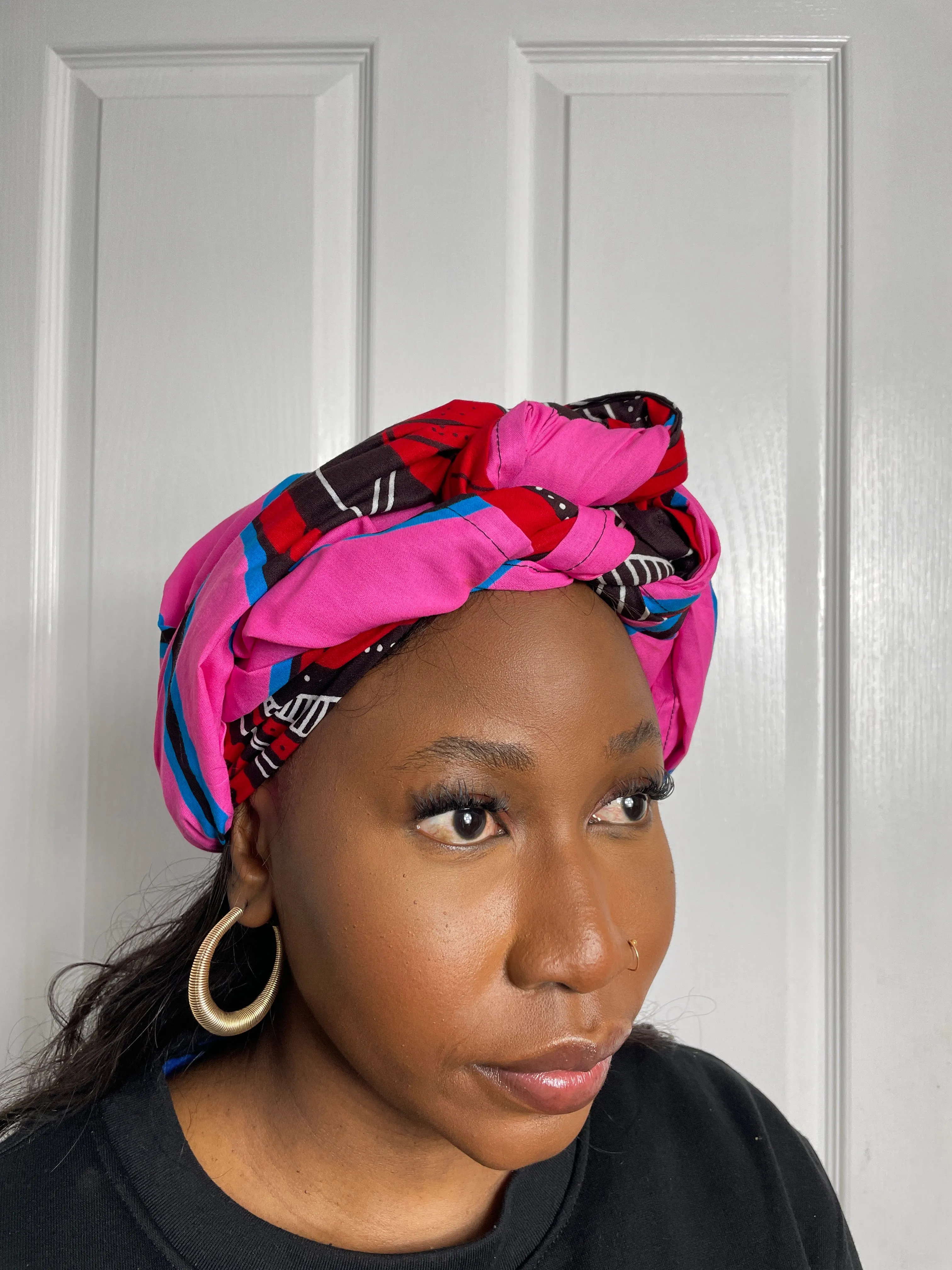 Aniebiet Pink Ankara Headwrap/Scarf