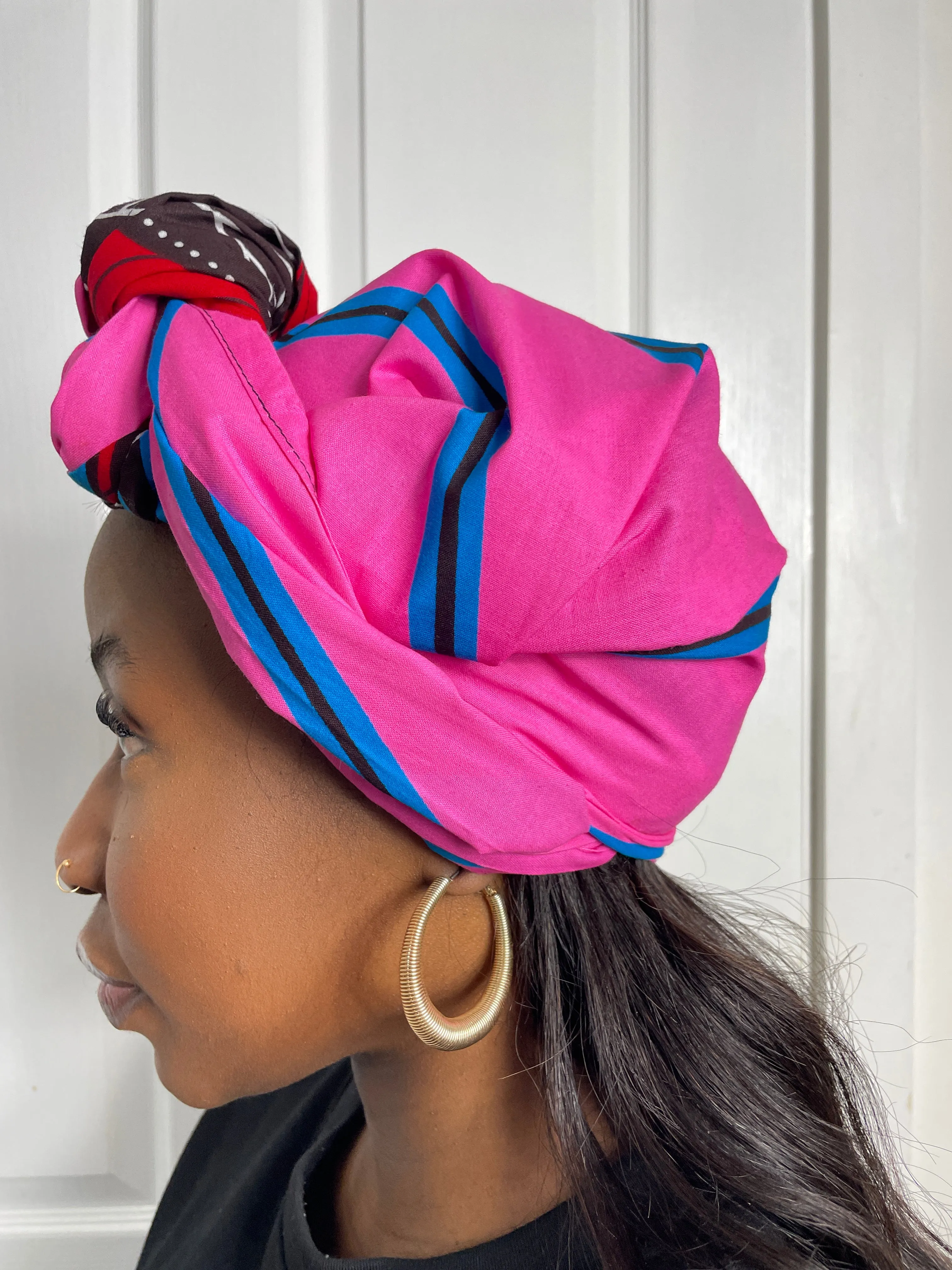 Aniebiet Pink Ankara Headwrap/Scarf