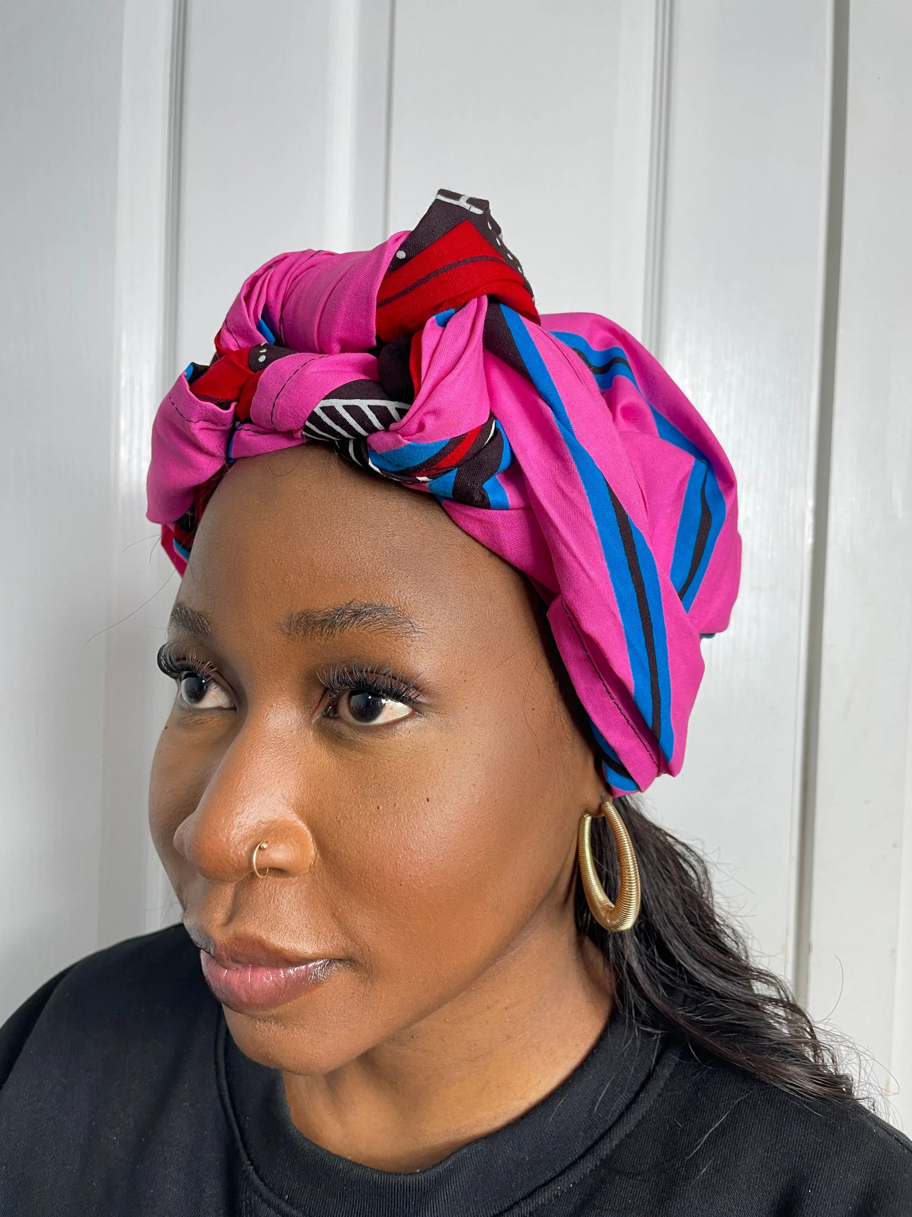 Aniebiet Pink Ankara Headwrap/Scarf