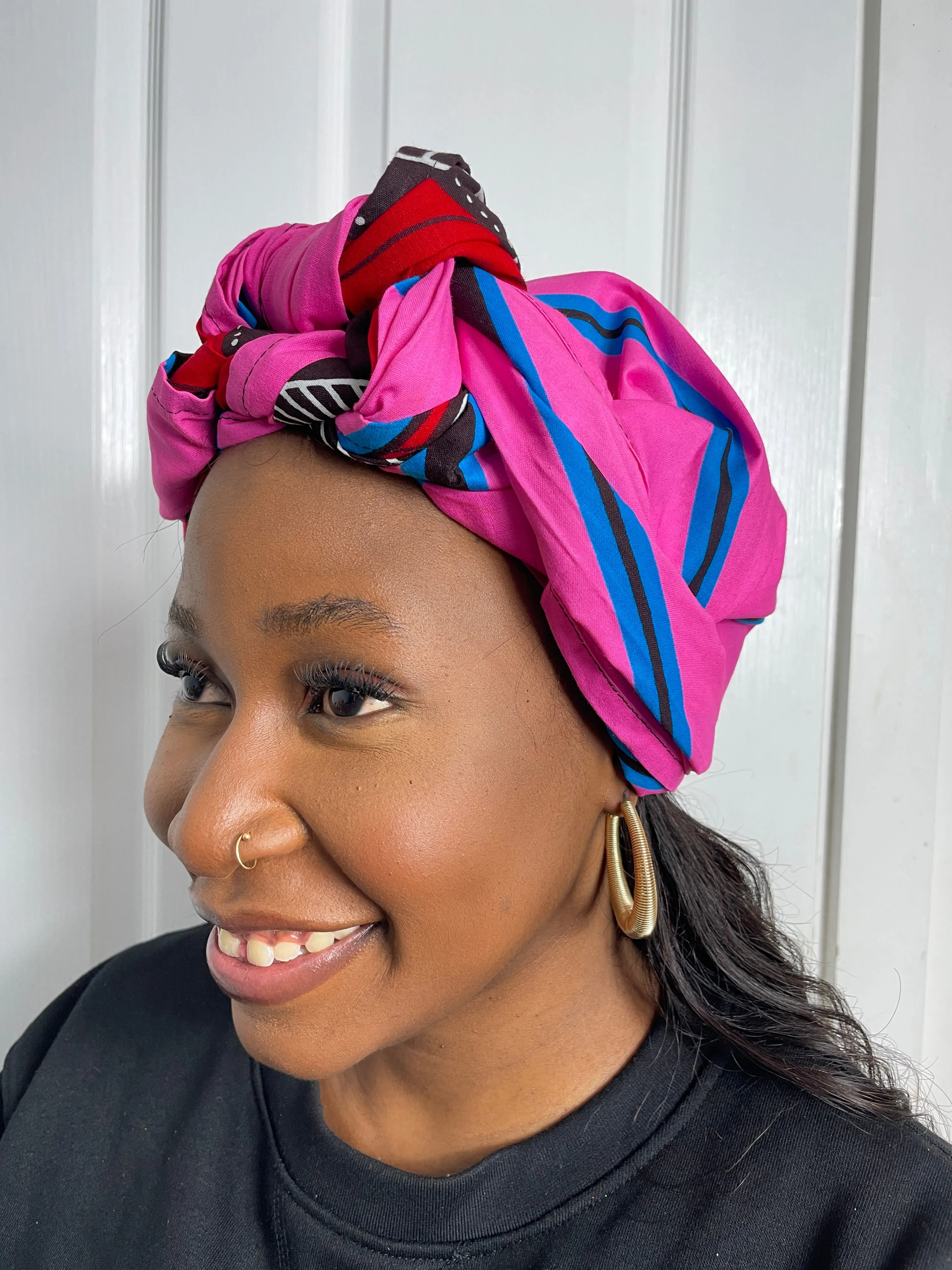 Aniebiet Pink Ankara Headwrap/Scarf