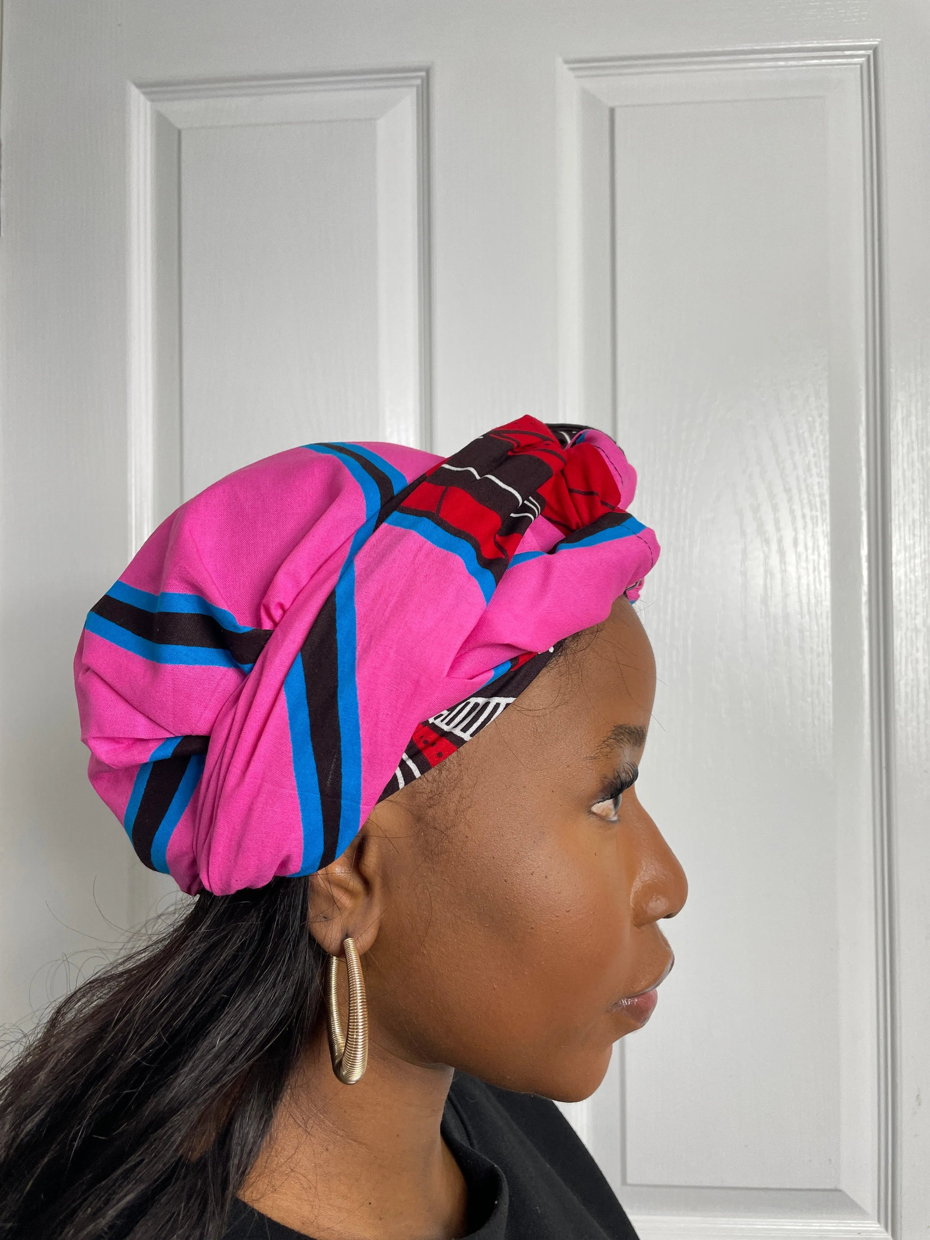 Aniebiet Pink Ankara Headwrap/Scarf