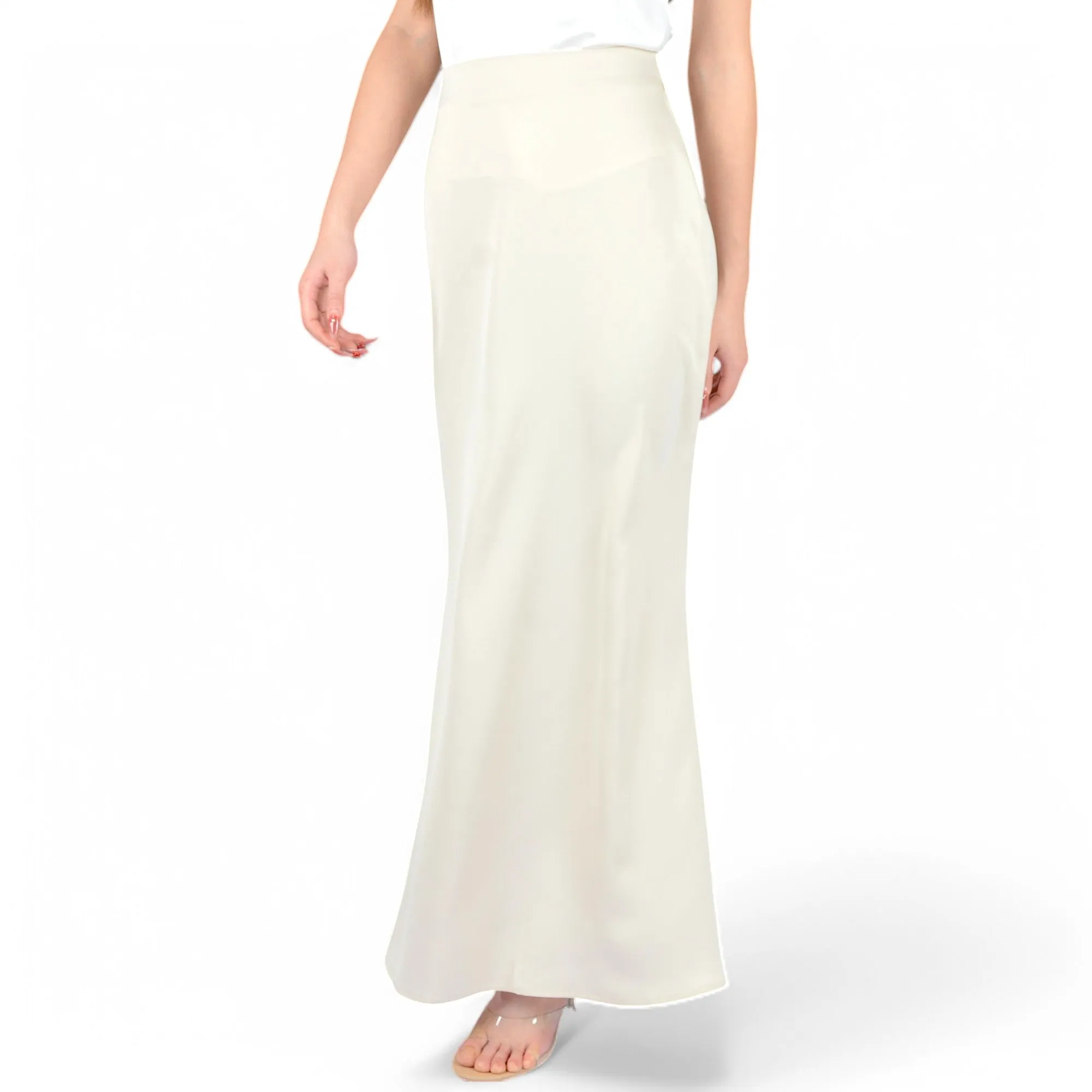 Anna-Kaci Women's Satin Maxi Skirt With High Waist And Flowing A-Line Design