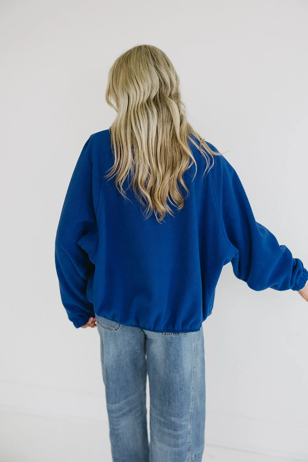 Anne Oversized Fleece Jacket - Blue