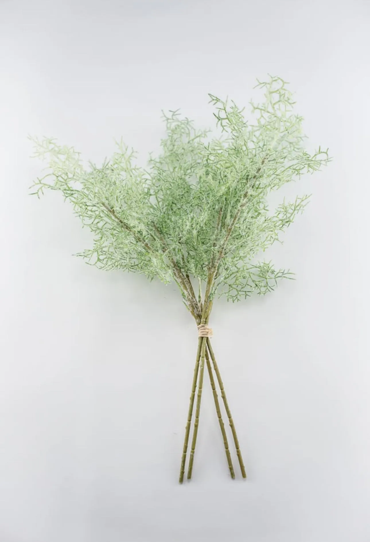 Artificial, flocked, fern bundle - 19”