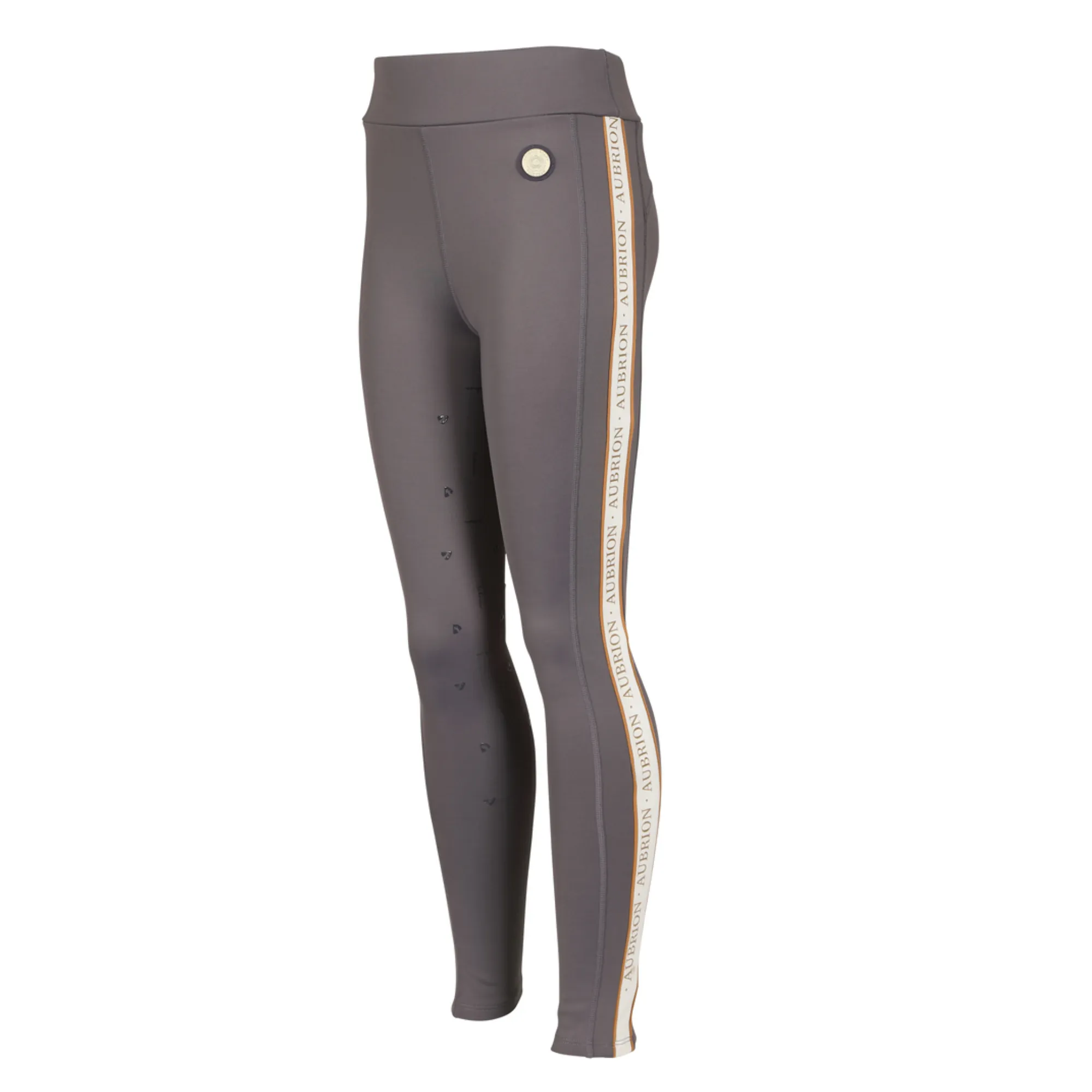 Aubrion Young Rider Team Shield Riding Tights - Grey