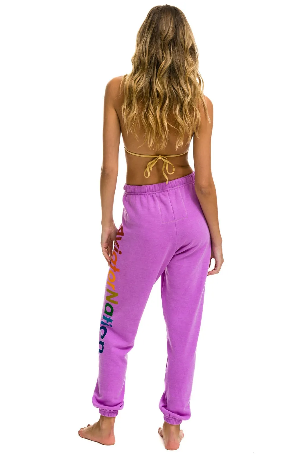 AVIATOR NATION SWEATPANTS - NEON PURPLE