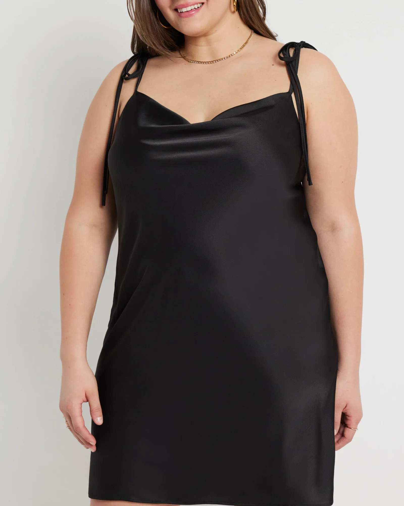 Bailey Satin Slip Dress | Black