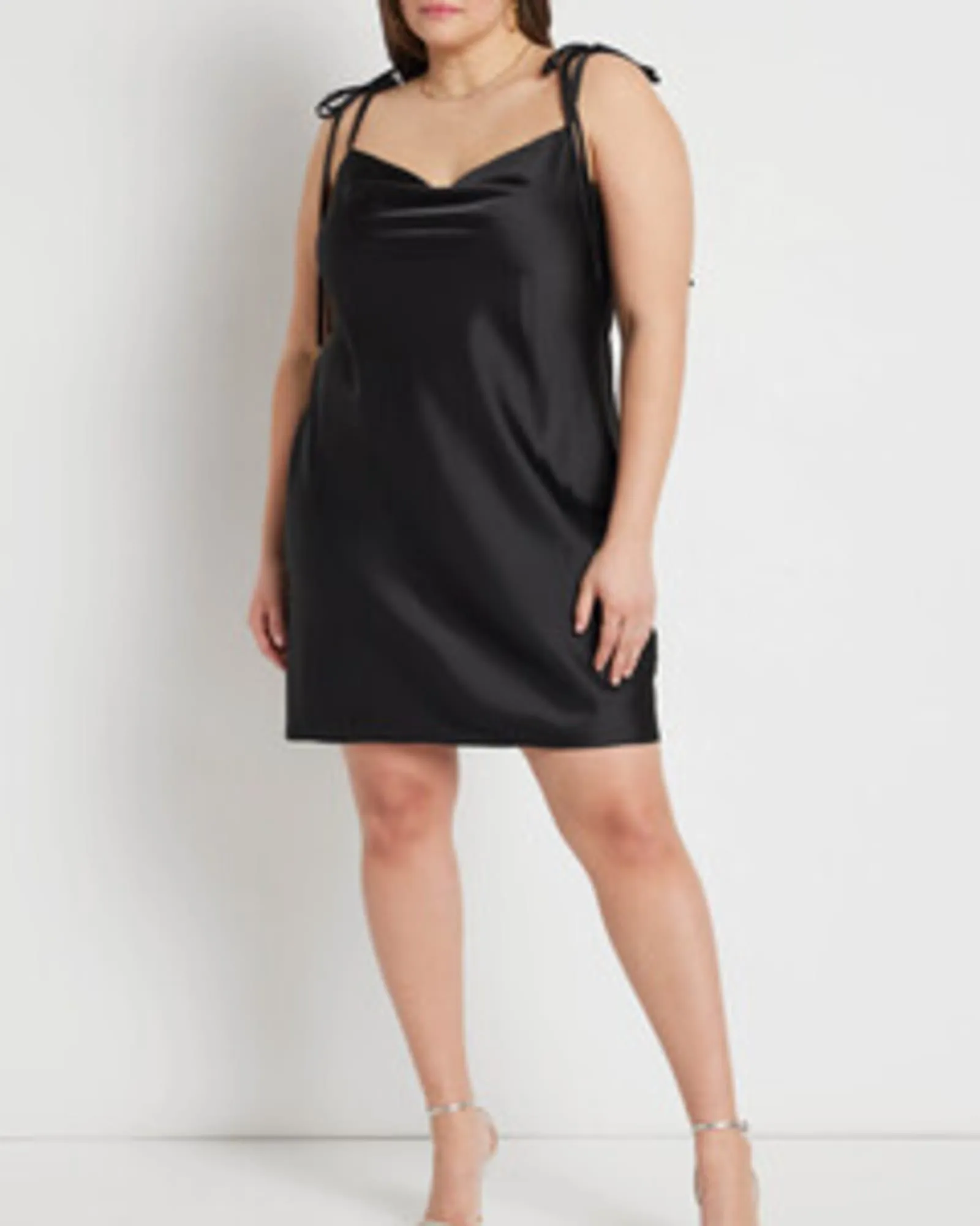 Bailey Satin Slip Dress | Black