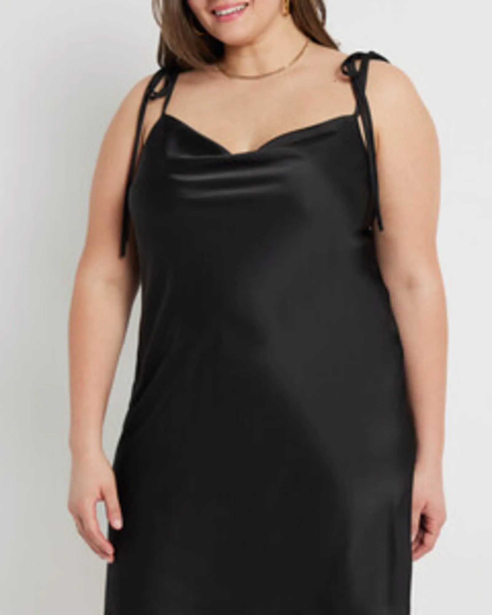 Bailey Satin Slip Dress | Black