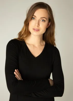 BASIC LONG SLEEVE BLACK T SHIRT