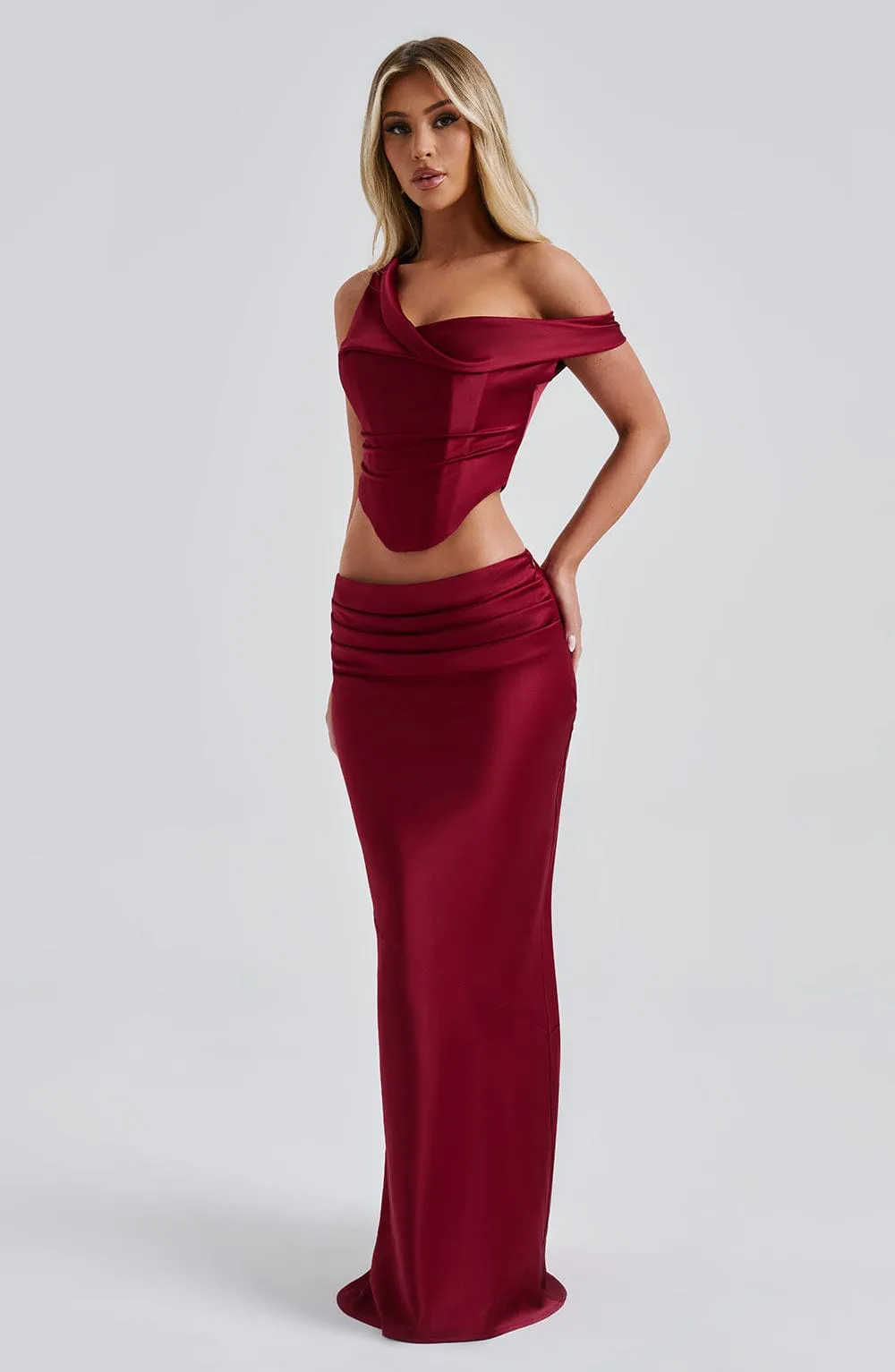 Bernadette Maxi Skirt - Burgundy