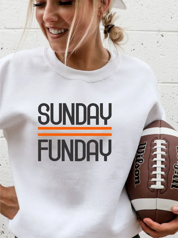 Black and Orange Sunday Funday Crewneck Sweatshirt