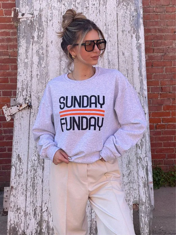 Black and Orange Sunday Funday Crewneck Sweatshirt