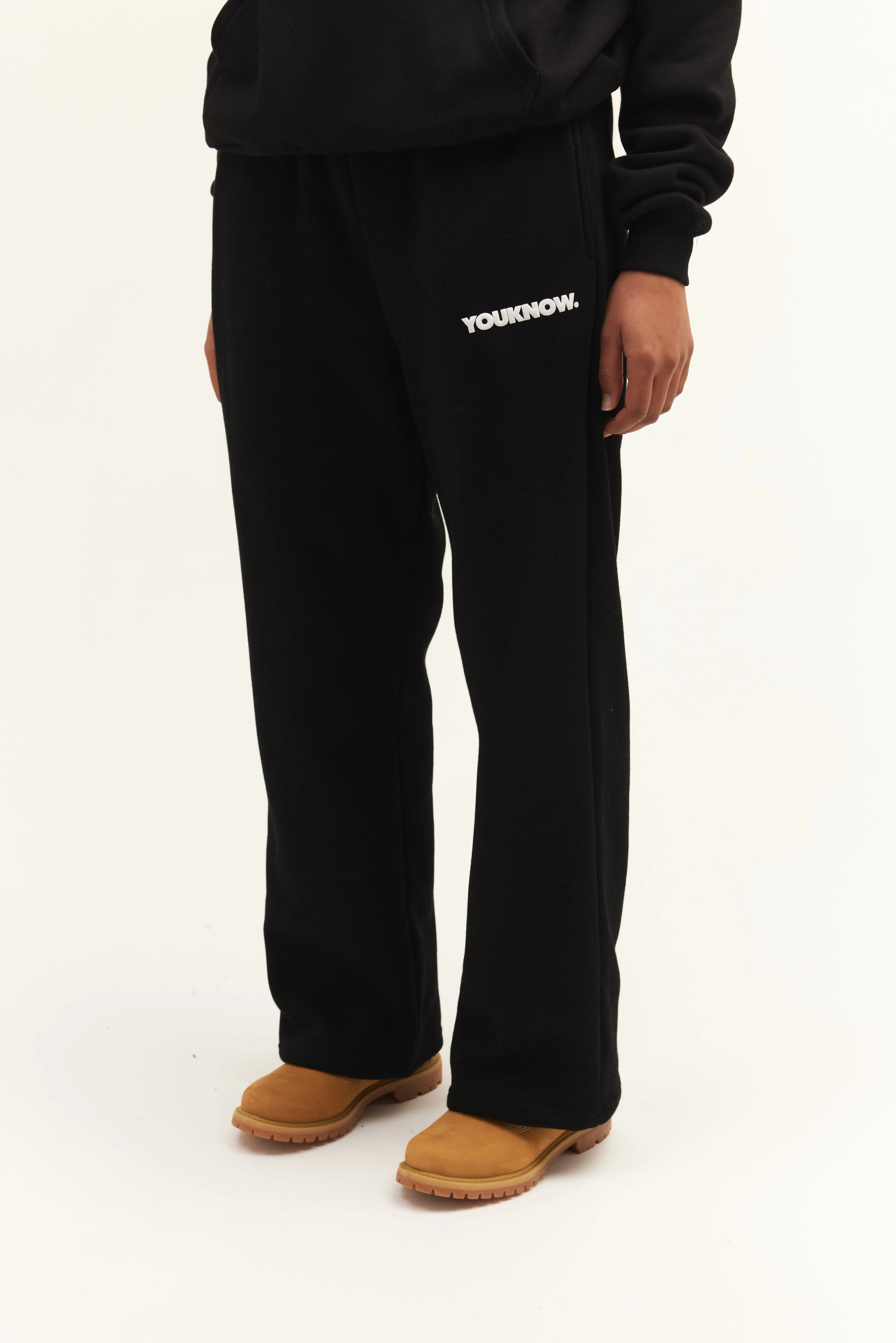 BLOCK WIDE-LEG SWEATPANTS | BLACK