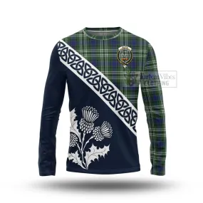 Blyth Tartan Long Sleeve T-Shirt Featuring Thistle and Scotland Map