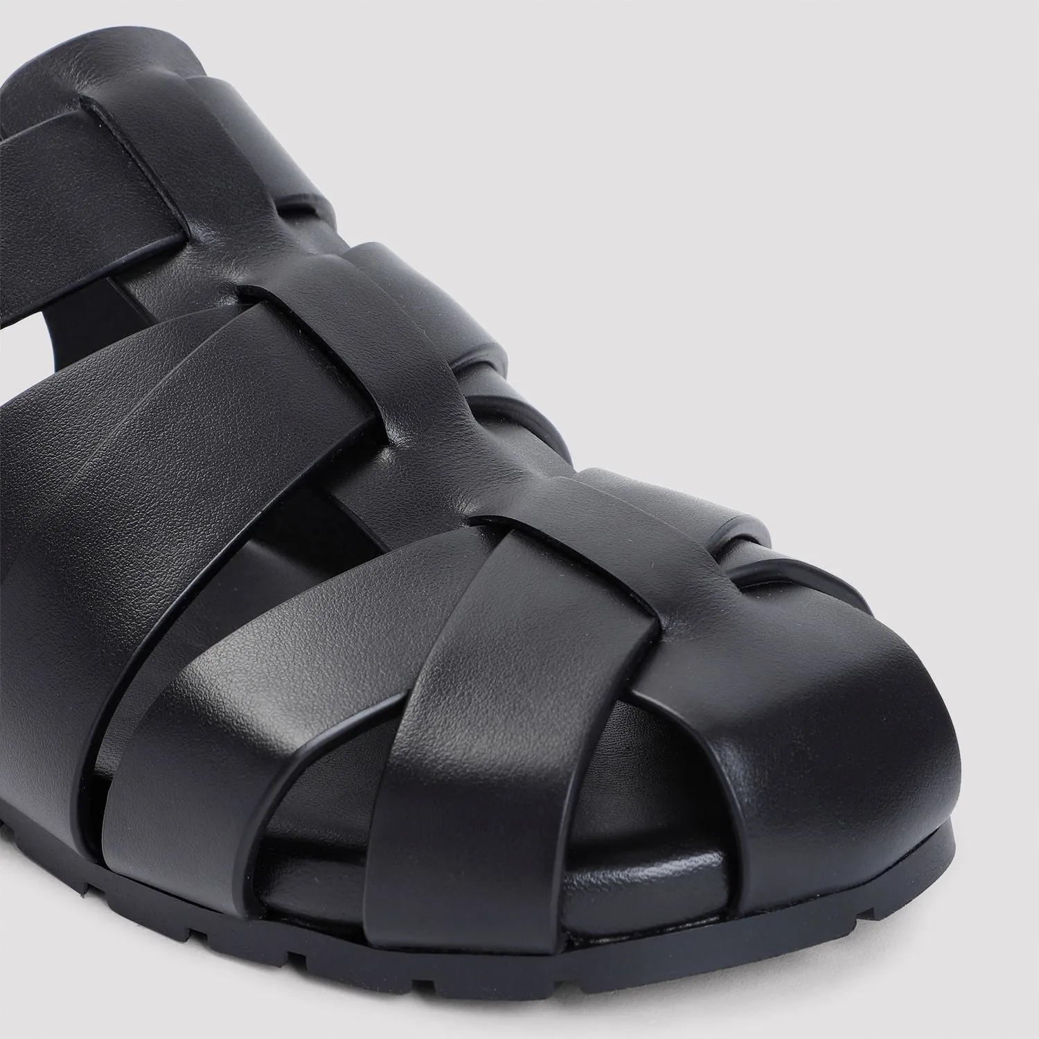 BOTTEGA VENETA Alfie Black Calf Leather Sandal