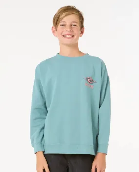 Boys Raw Energy Crew Sweatshirt in Blue Lagoon