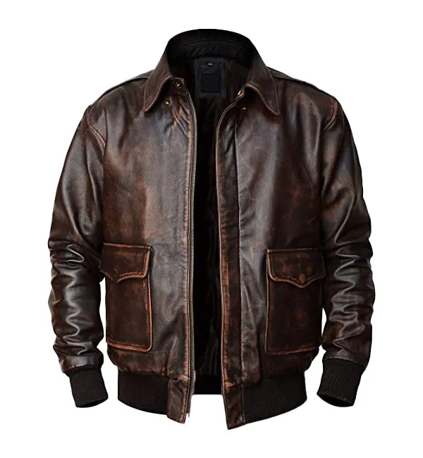 Brown Bomber Leather Jacket Unisex