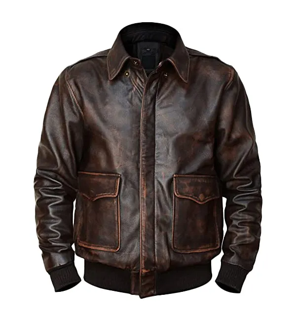 Brown Bomber Leather Jacket Unisex