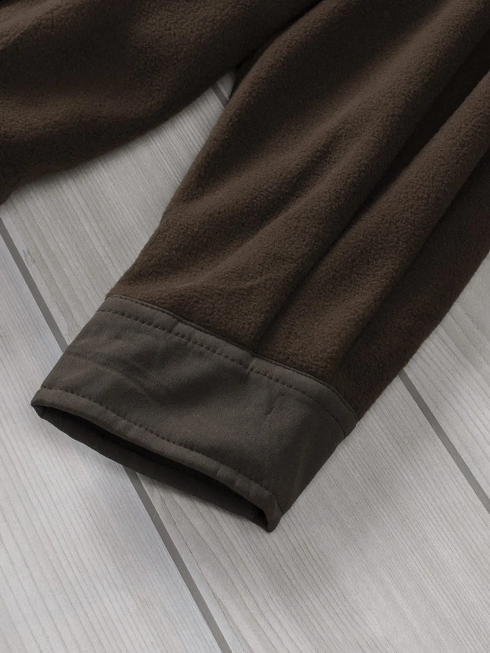 Brown Pocket Detail Fleece Jacket