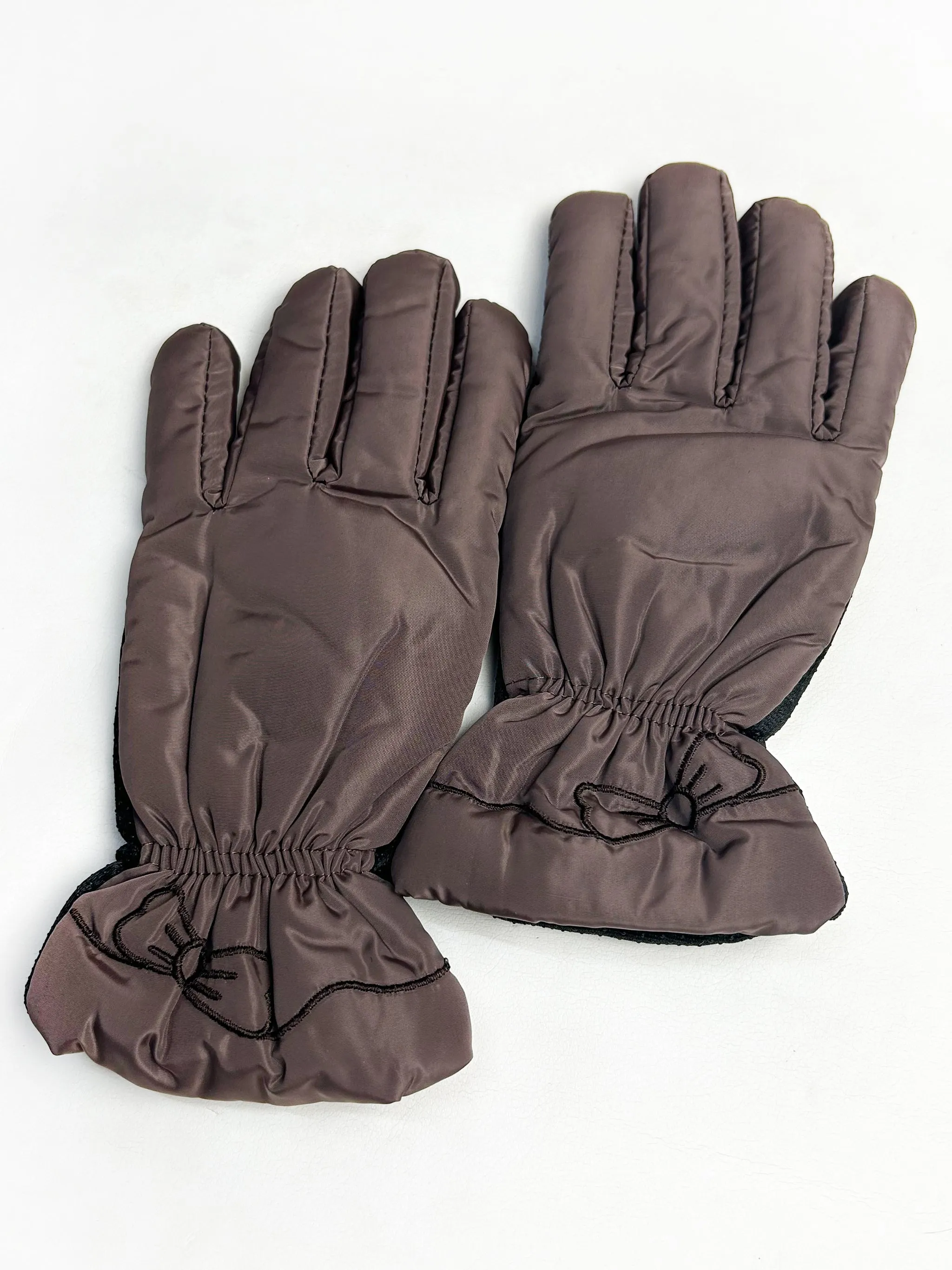 Brown Winter Gloves For Women / Girls Winter Gloves / Full Finger Gloves WG05