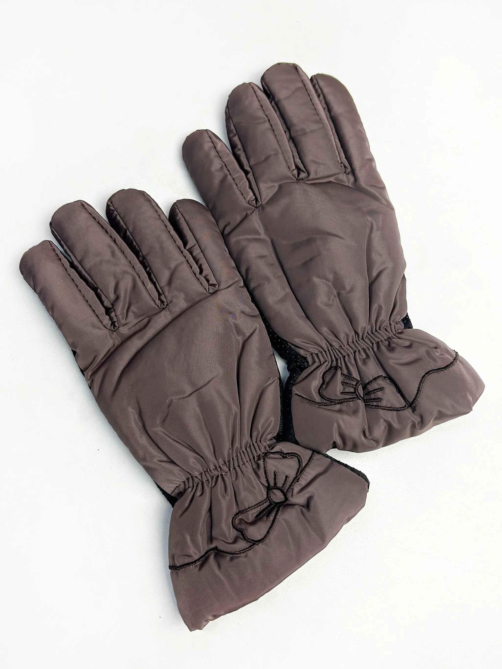 Brown Winter Gloves For Women / Girls Winter Gloves / Full Finger Gloves WG05