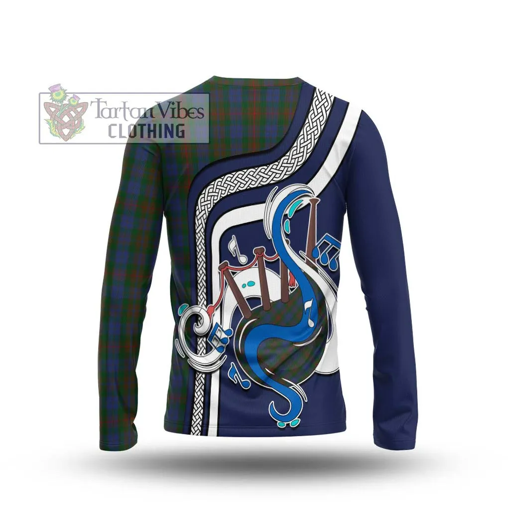 Buchanan Hunting Tartan Long Sleeve T-Shirt with Epic Bagpipe Style