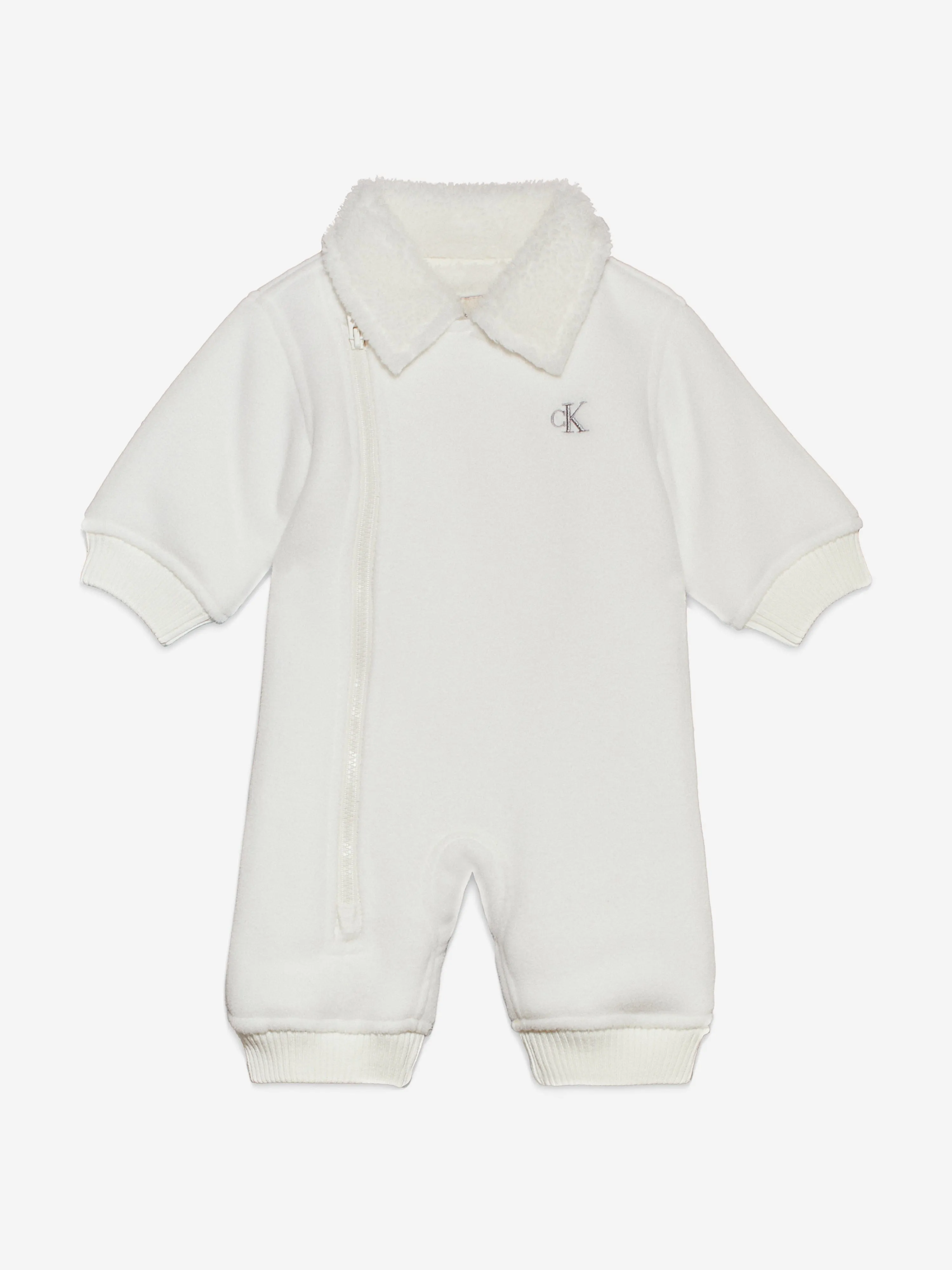 Calvin Klein Baby Sherpa Fleece Snowsuit in Ivory