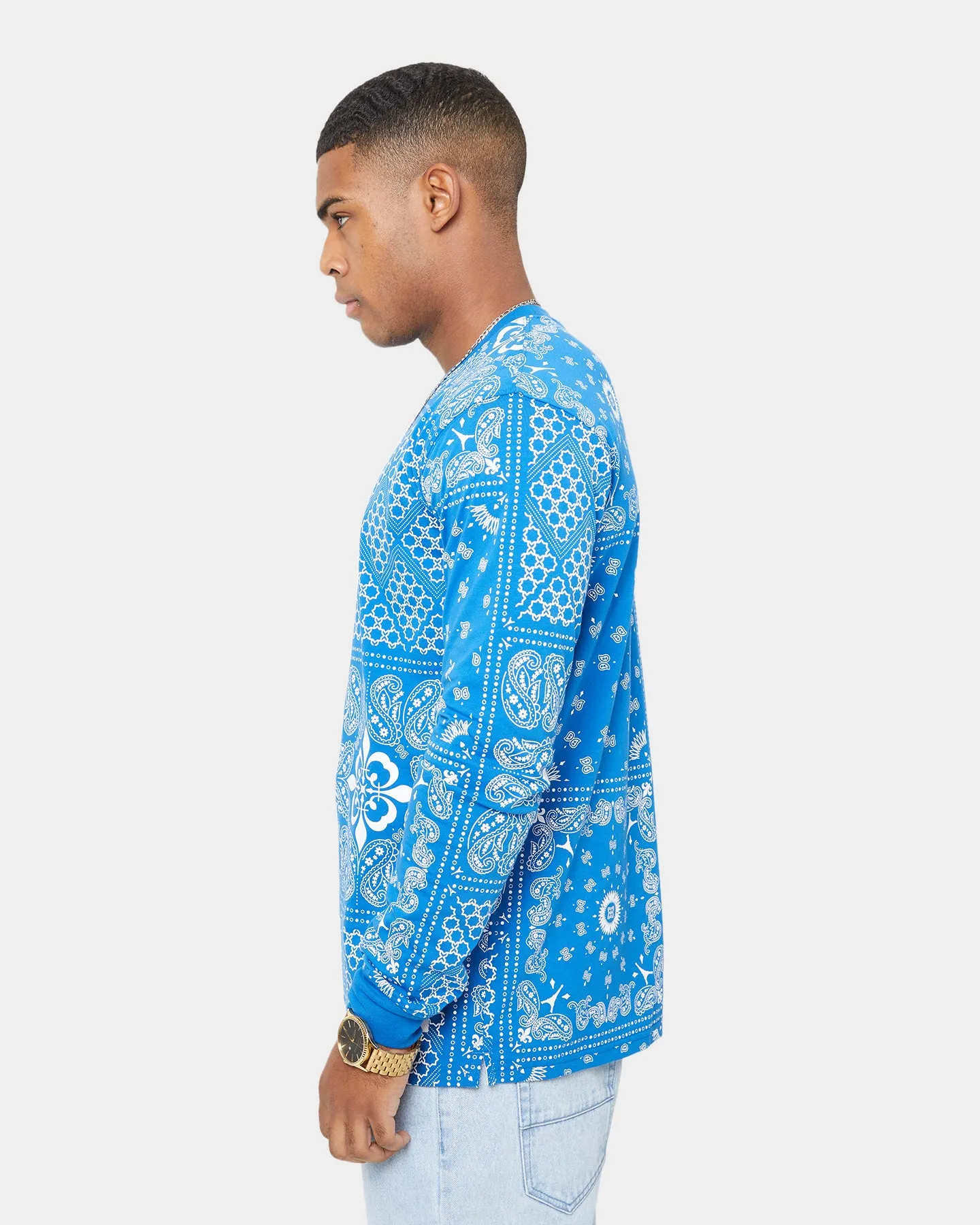 Carre Bandana Ultra Classic Long Sleeve T-Shirt Blue