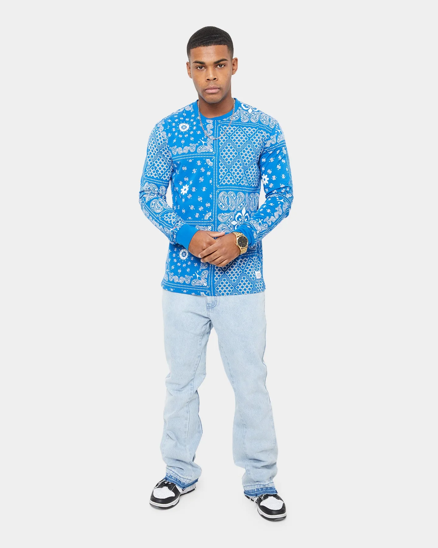 Carre Bandana Ultra Classic Long Sleeve T-Shirt Blue