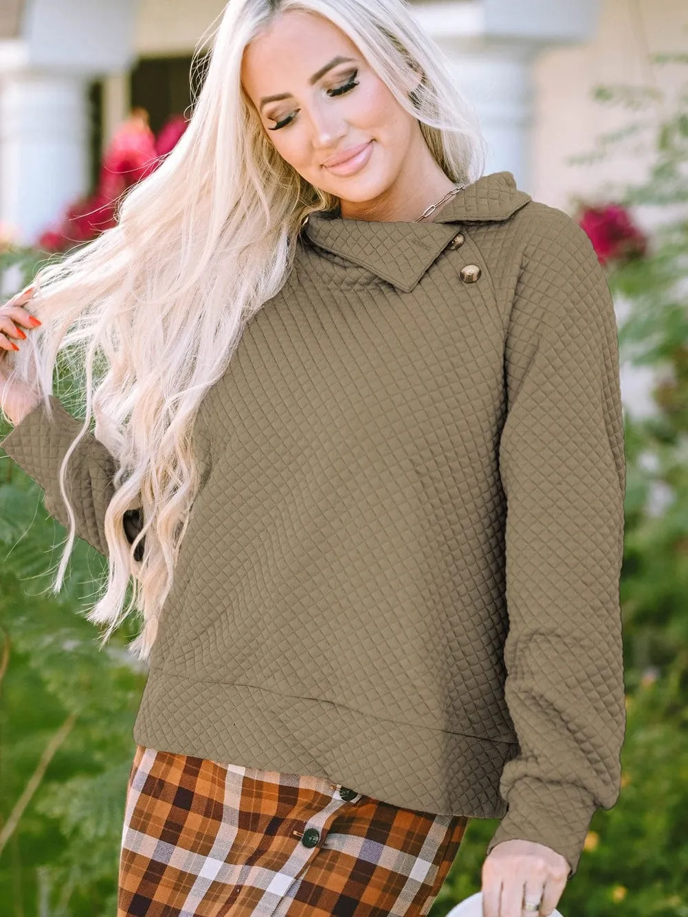 Casual Quilted Pullover Sweater