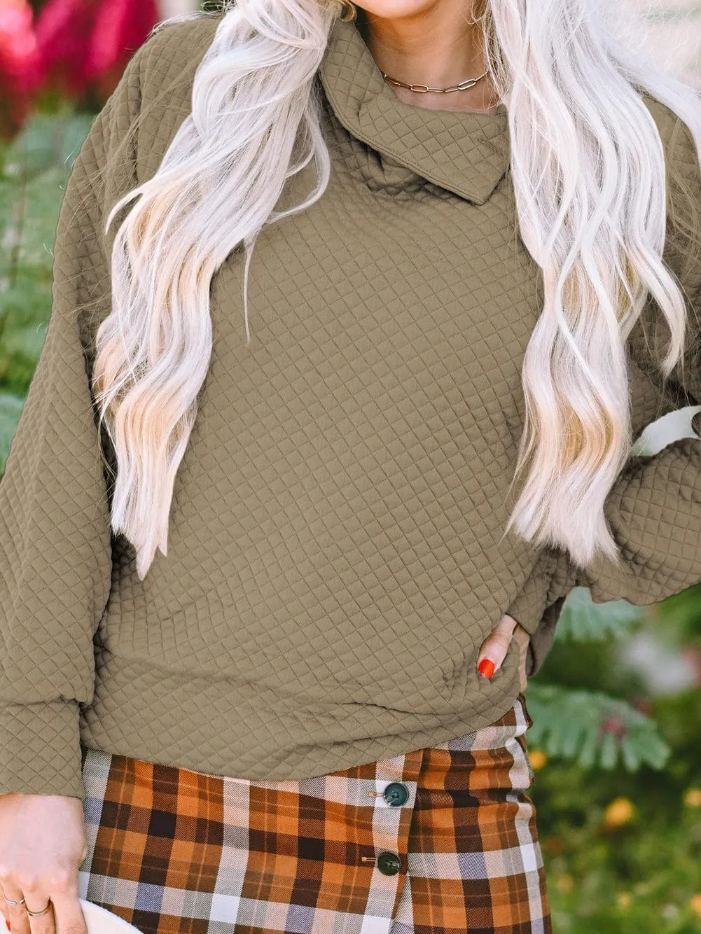 Casual Quilted Pullover Sweater