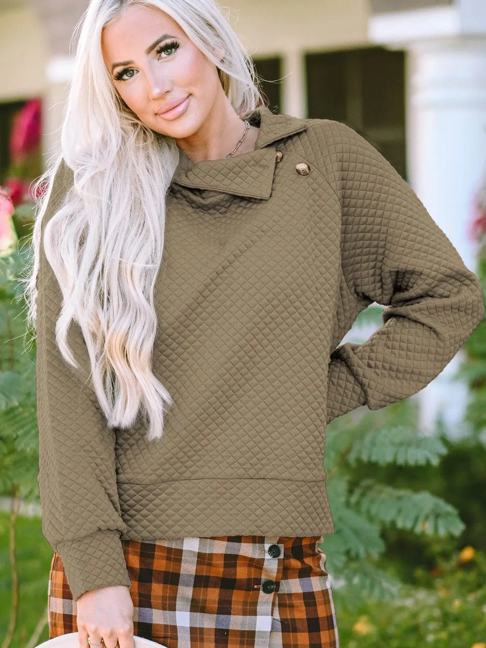 Casual Quilted Pullover Sweater