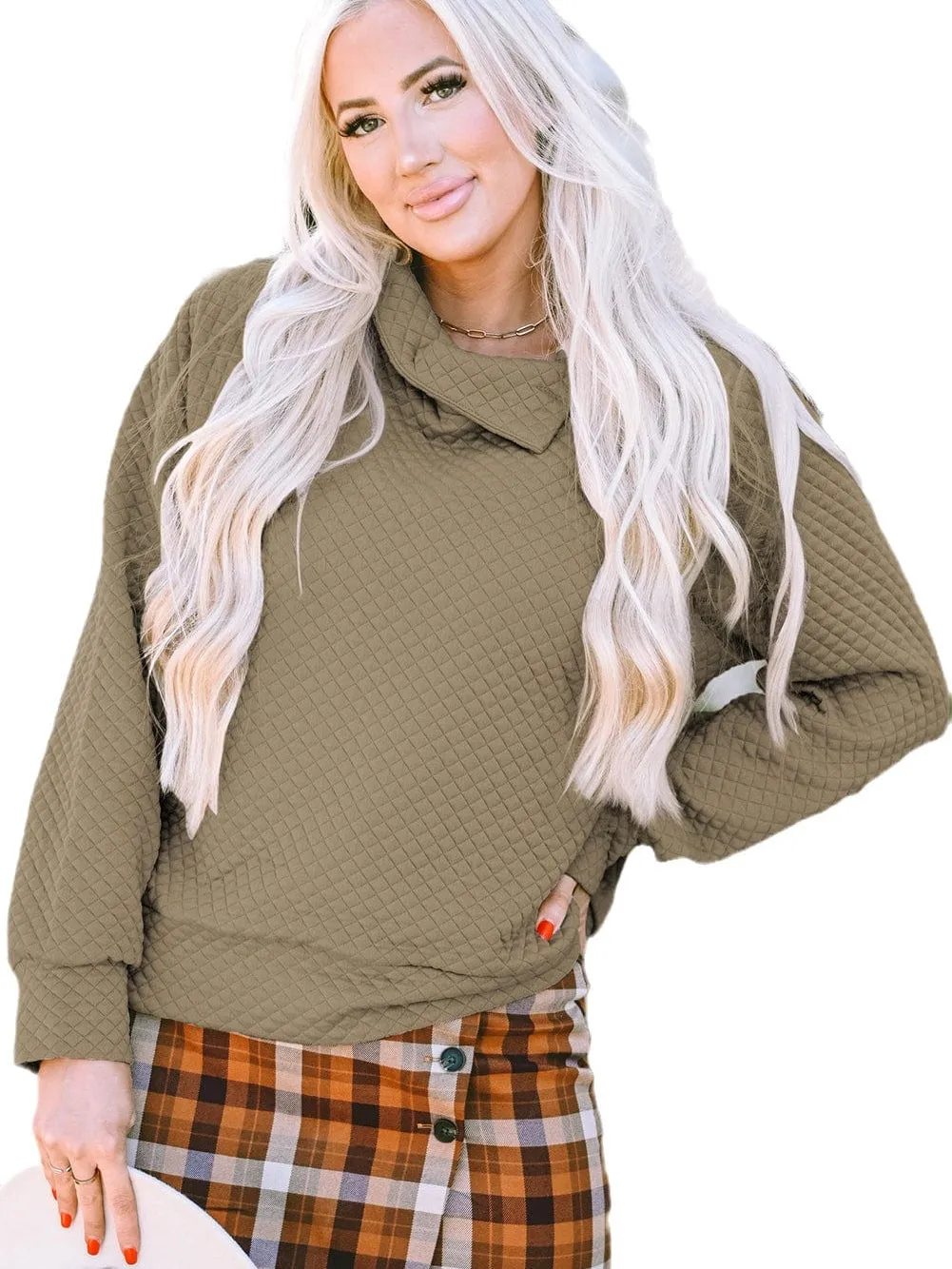 Casual Quilted Pullover Sweater