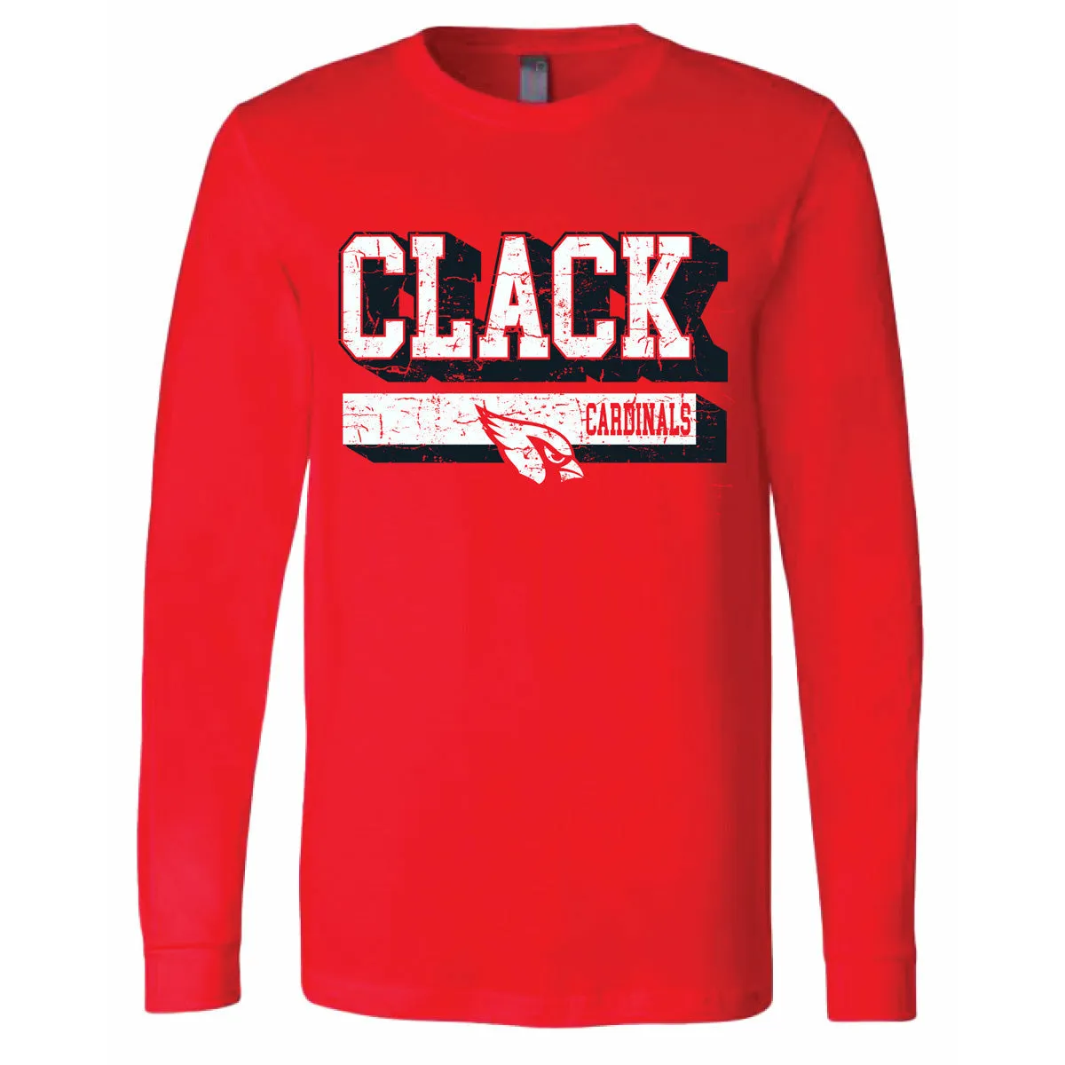 Clack Cardinals - Shadow Stripe Long Sleeve T-Shirt